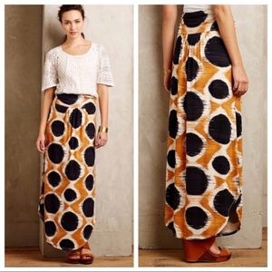 Anthropologie Maeve Polka Dot Maxi Skirt Size XS